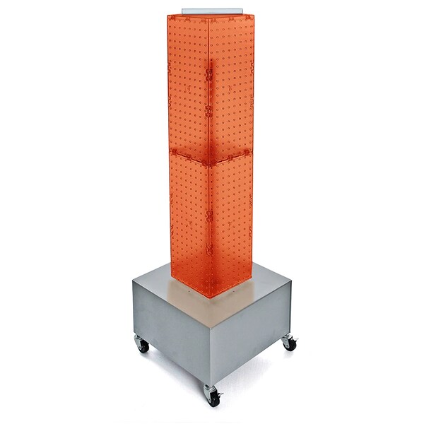 Four-Sided Pegboard Floor Revolving Display Panel Size: 8"W x 40"H